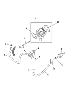 Kohler Sv725-3020 Fuel System Diagram and Parts List for Z-FORCE54 (17BF3AGX-17BF3AGX010)(2012) Cub Cadet Lawn Tractor